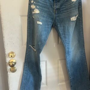 Distressed Blue Jeans